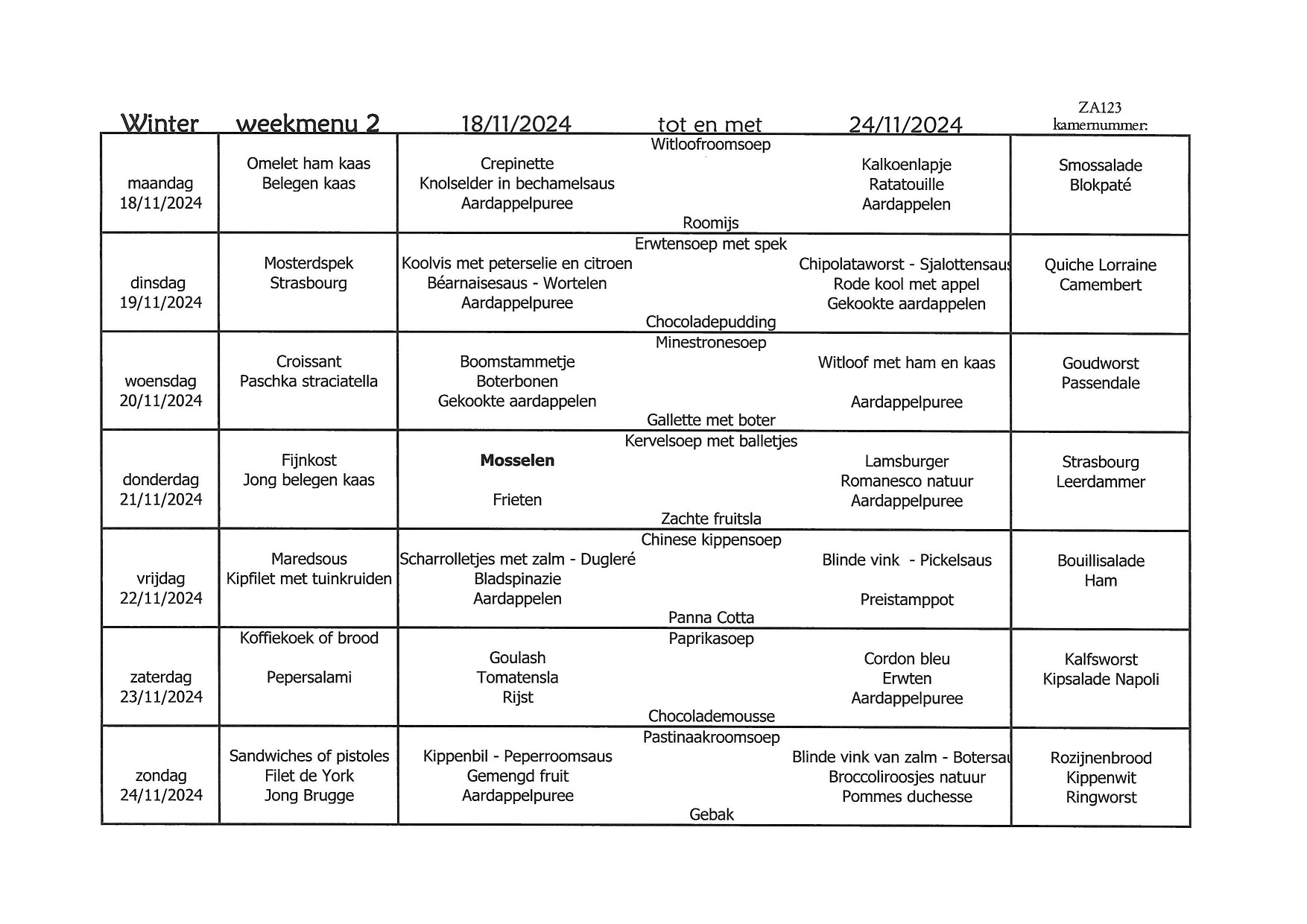 WW menu 2024 11 18